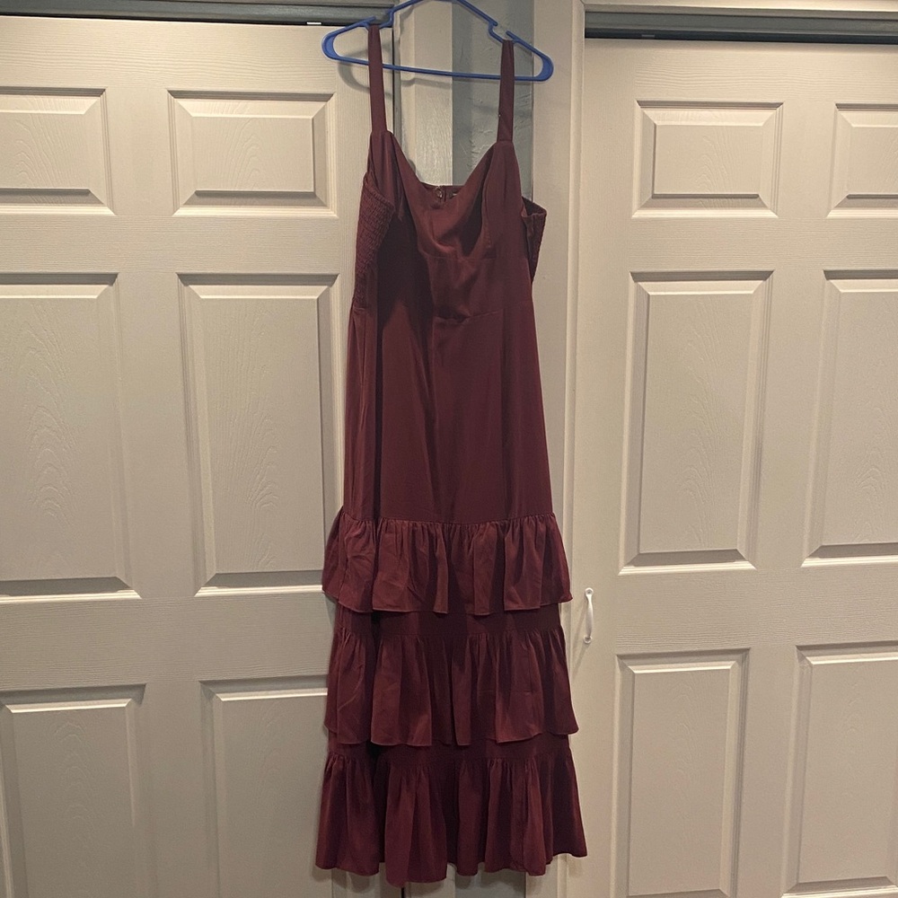 Elegant Burgundy Tiered Dress